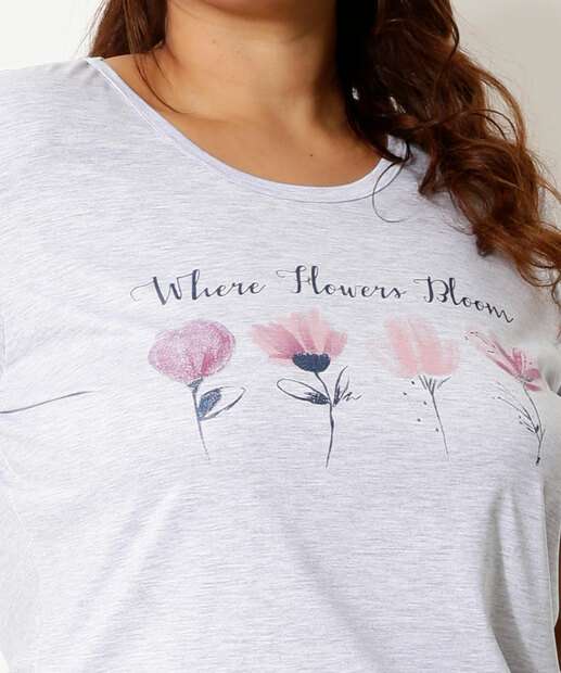 Pijama Plus Size Feminino Estampado Manga Curta Marisa