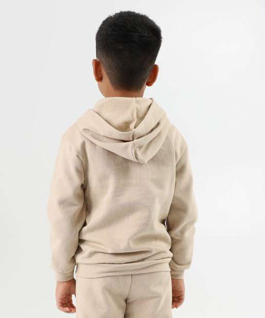 Blusão Infantil Moletinho Capuz Marisa Tam 4 a 10 Bege