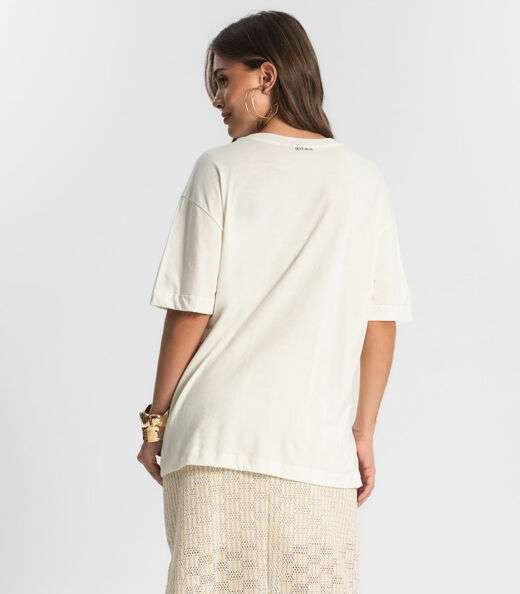 Blusa Feminina Manga Curta Sun Endless Bege