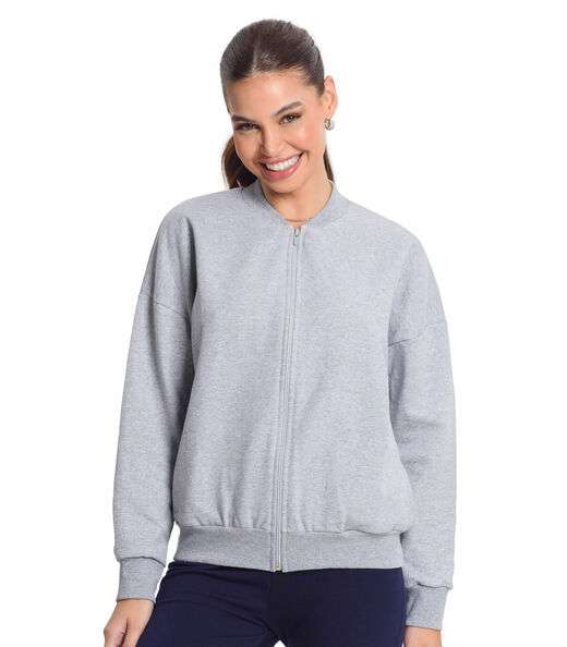 Image_Jaqueta Feminina Básica de Moletom Rovitex Cinza