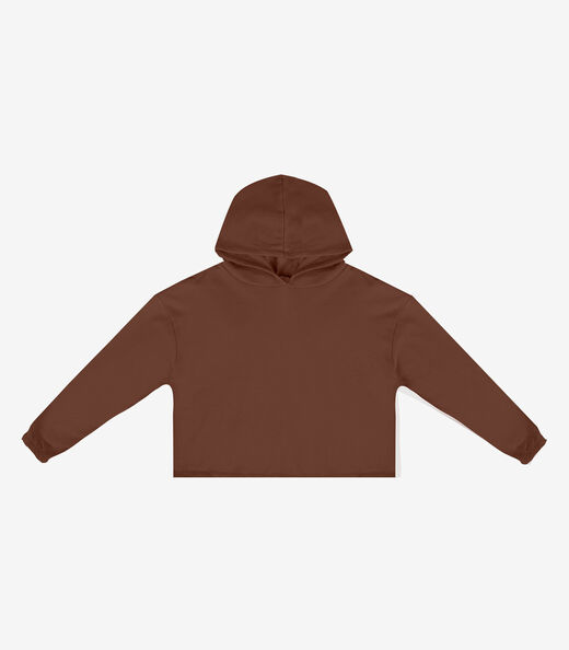 Blusão Com Capuz Feminino Em Moletom Infinita Cor Marrom