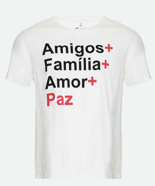 Camiseta Masculina Estampa Frase MR