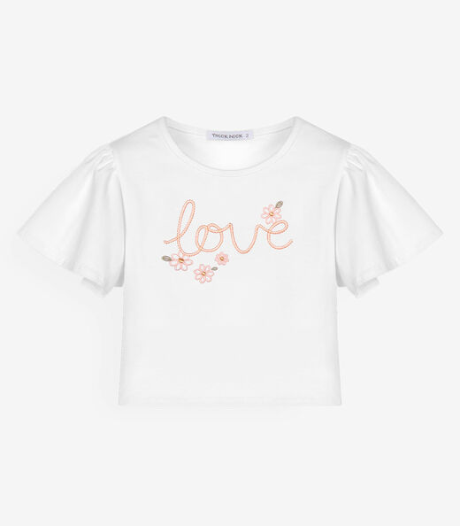 Conjunto Menina Blusa Com Shorts Trick Nick Branco