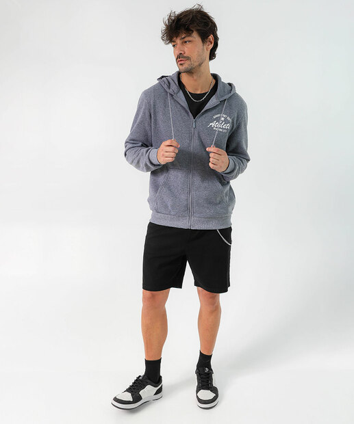 Casaco Masculino Moletom Capuz Marisa Cinza