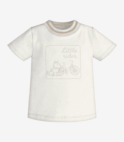Conjunto Infantil Camiseta Com Bermuda Trick Nick Bege