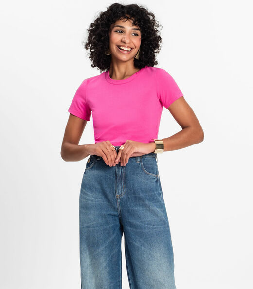 Blusa Básica Feminina Cotton Leve Rovitex Rosa