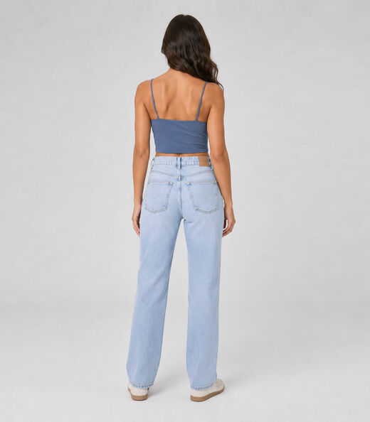 Blusa de Alça Feminina Tecido Henera Infinita Cor Azul