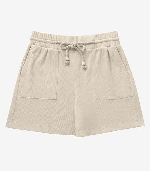 Bermuda Feminina Moletinho Secret Glam Bege