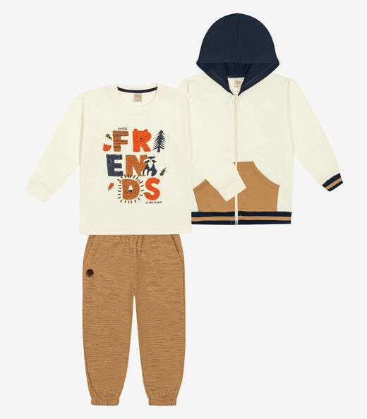 Trijunto Infantil Menino Trick Nick Bege