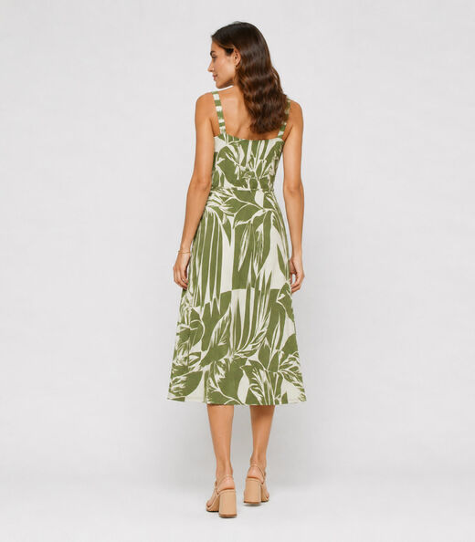 Vestido Feminino Midi Visco Premiere Infinita Cor Verde