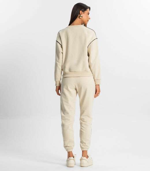 Conjunto Blusão com Calça Feminino Rovitex Bege