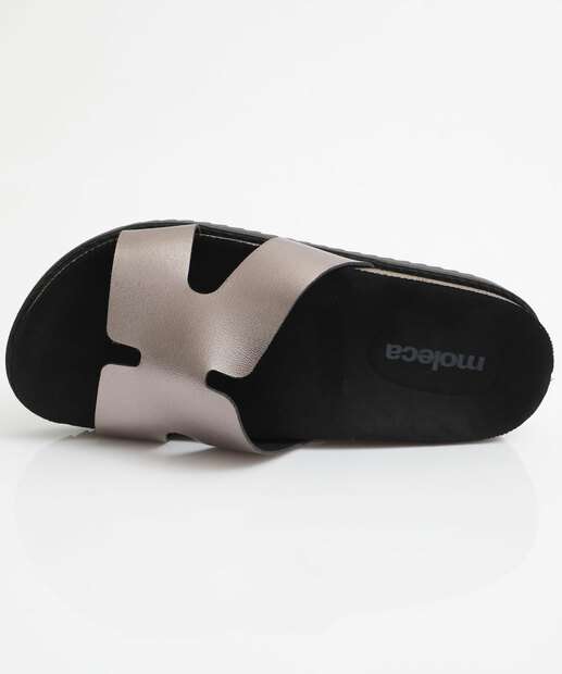 Rasteirinha Feminina Birken Metalizada Moleca Prateado