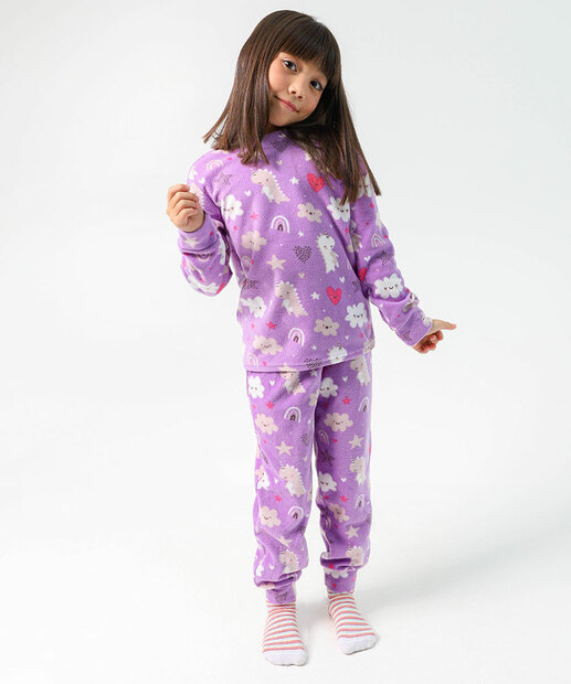 Image_Pijama Infantil Dinossauro Marisa Tam 04 ao 10 Off White Lilás