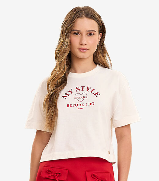 Conjunto Feminino Box Estampa Com Foil Minty Off White