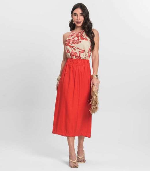 Image_Saia Midi Feminina Em Alfaiataria Endless Laranja