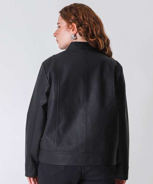 Jaqueta Plus Size Feminina Básica Marisa Preto