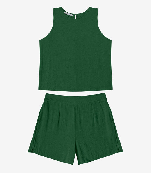 Conjunto Regata com Shorts Feminino Endless Verde