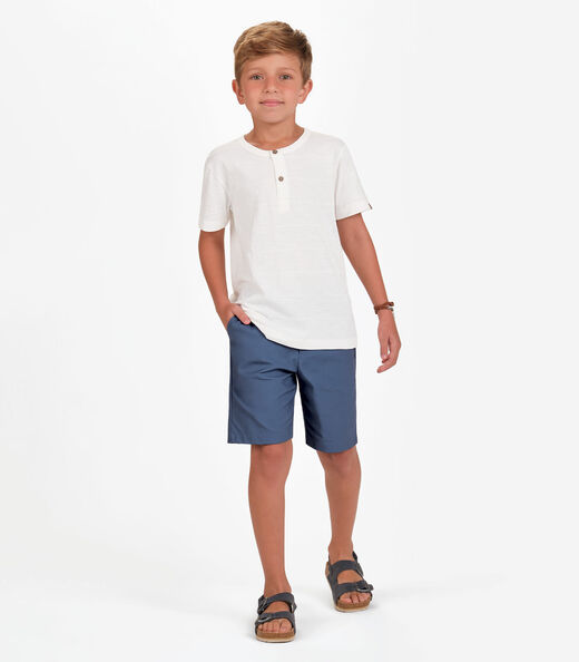 Conjunto Camiseta com Bermuda Menino Trick Nick Bege