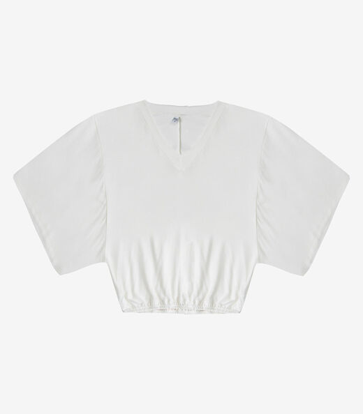 Blusa Feminina Com Decote Em V Infinita Cor Bege
