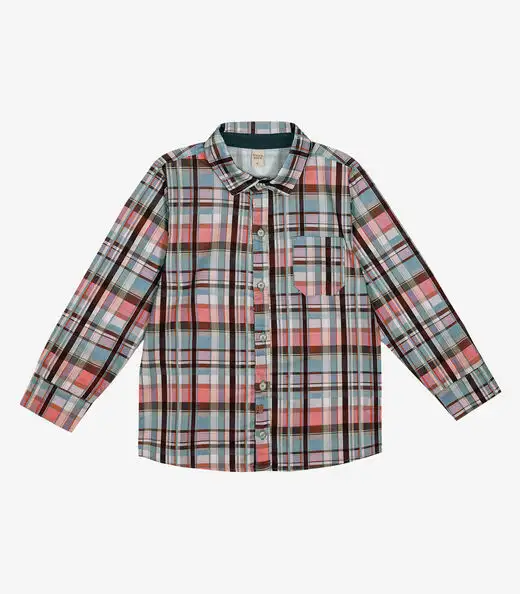 Camisa Infantil Manga Longa Xadrez Trick Nick Preto
