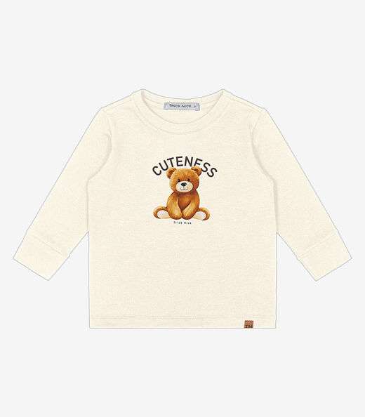Image_Camiseta Infantil Manga Longa Trick Nick Bege