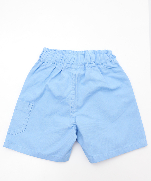Bermuda Infantil Sarja Bolsos Tam 1 a 3 Azul