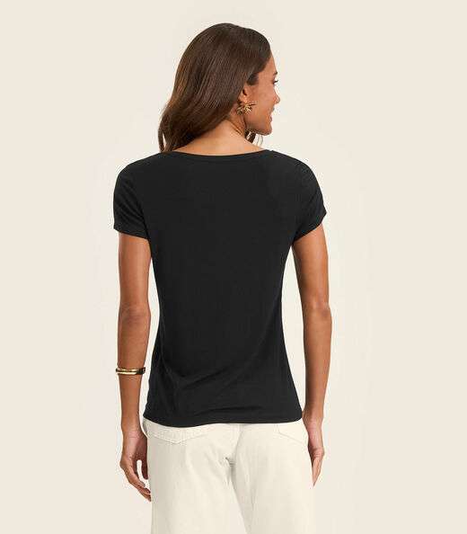 Blusa Feminina Viscotorcion Básica Rovitex Preto