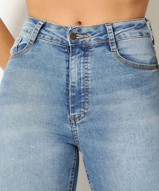 Calça Jeans Skinny Feminina Barra Desfiada Marisa