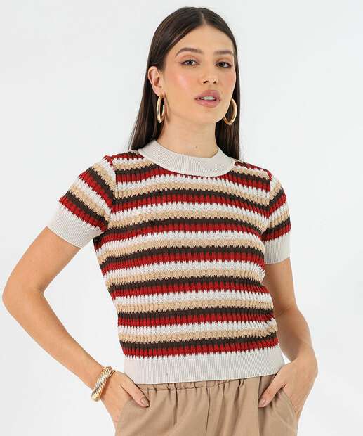 Image_Blusa Feminina Tricô Listrado Marisa Off White