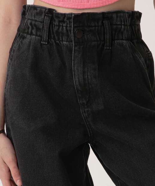 Calça Jeans Clochard Juvenil Marisa Tam 10 a 16 Preto