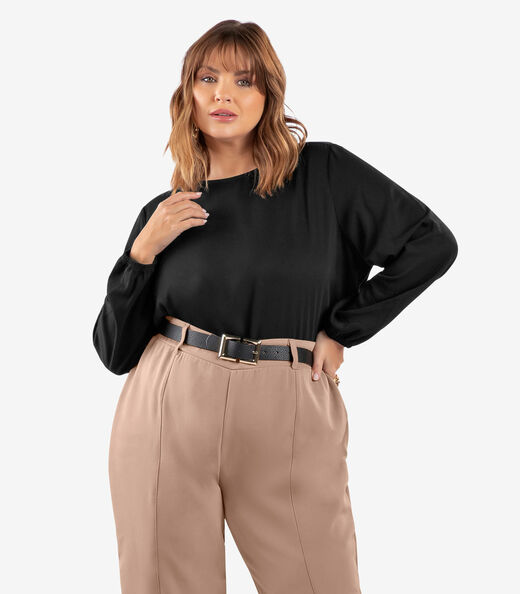 Image_Blusa Manga Longa Viscose Plus Size Secret Glam Preto