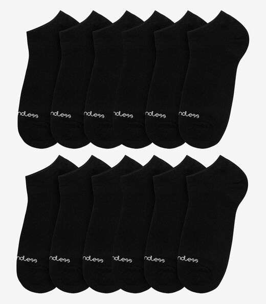 Image_Kit 12 Pares De Meias Soquete Adulto Endless Preto