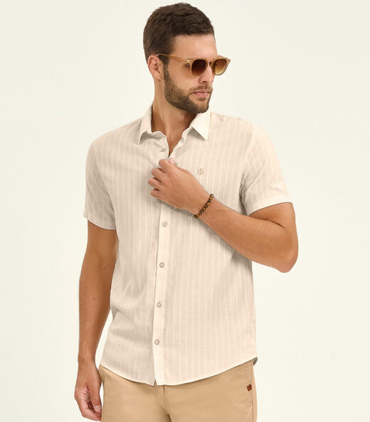 Image_Camisa Masculina Manga Curta Diametro Bege