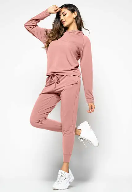 Casaco  Comfy Com Capuz Moletinho Rosa Claro