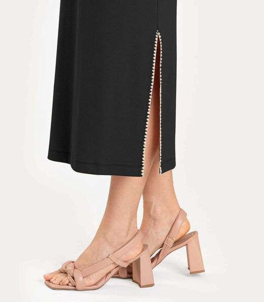 Conjunto Feminino Regata e Saia Dianna Preto