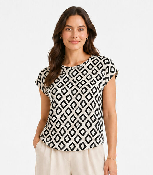 Image_Blusa Feminina Estampada Rovitex Bege