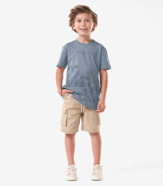Conjunto Infantil Camiseta Com Bermuda Trick Nick Azul
