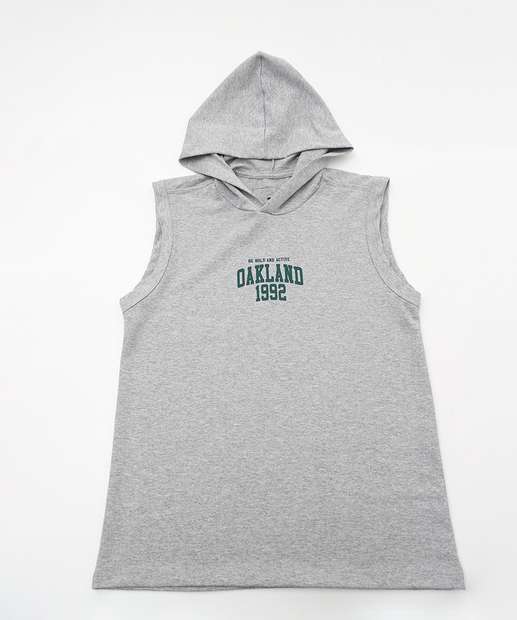 Regata Juvenil Capuz Marisa Tam 10 a 16 Cinza