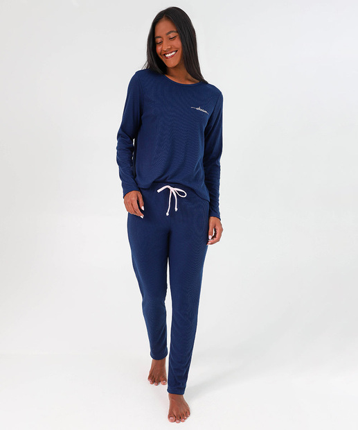 Image_Pijama Feminino Longo Azul-Marinho Marisa