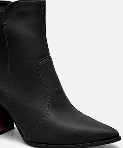 Bota Feminina Cano Curto Salto Grosso Bico Fino Dakota