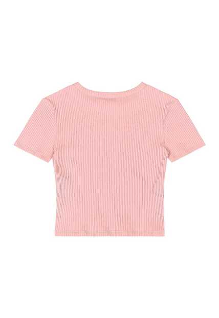 Blusa Juvenil em Ribana Canelada Gloss