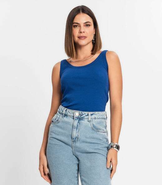 Regata Feminina Em Ribana Rovitex Azul