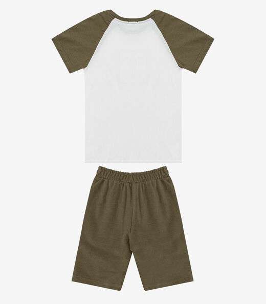 Conjunto Infantil Camiseta com Bermuda Trick Nick Verde