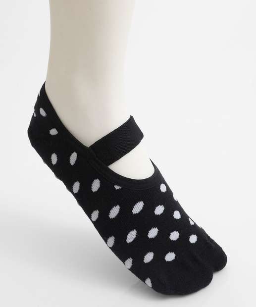 Meia Sapatilha Feminina Antiderrapante Marisa Preto