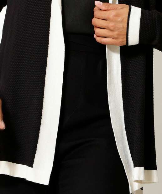 Cardigan Feminino Bicolor Alongado Marisa