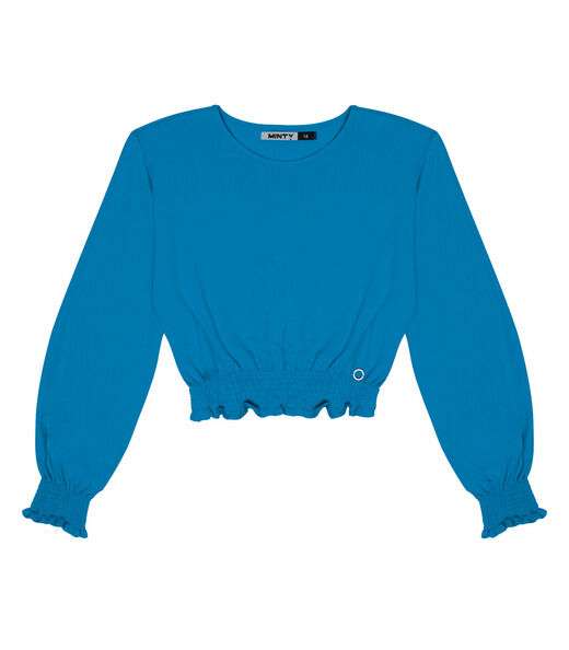 Blusa Juvenil Feminina Manga Longa Minty Azul