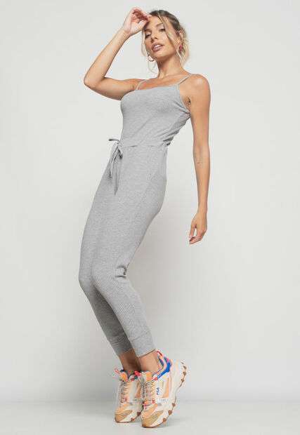 Regata  Alcinha Malha Canelada Mescla