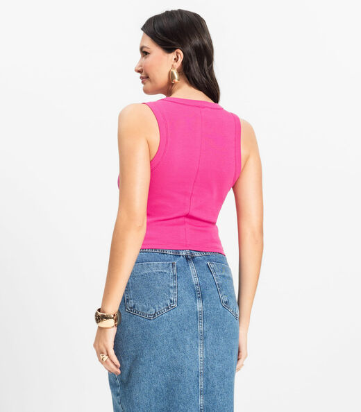 Regata Cropped Feminina Ribana Rovitex Rosa