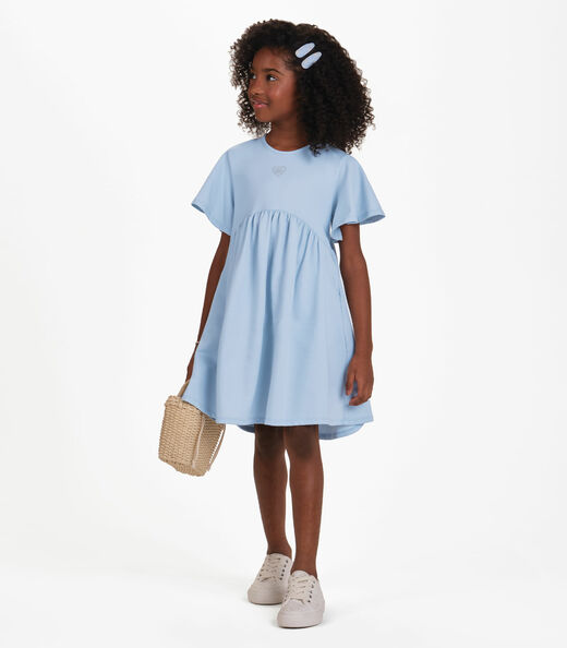 Vestido Moletinho Denim Menina Trick Nick Azul
