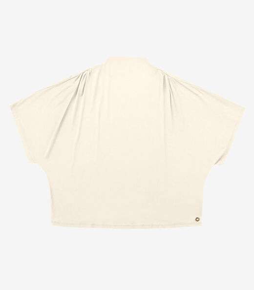 Blusa Feminina Manga Curta Secret Glam Bege